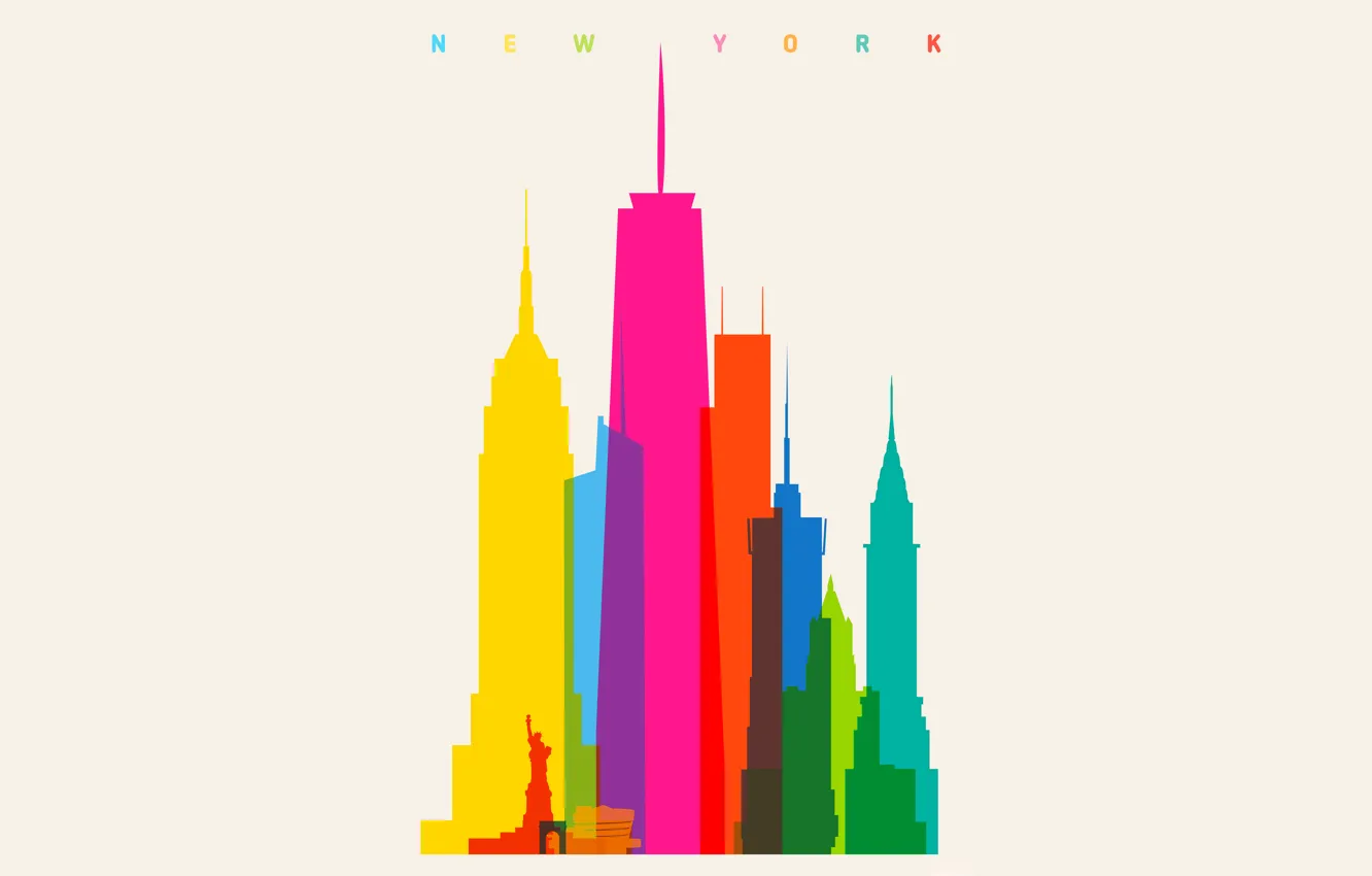 Photo wallpaper the city, paint, color, home, rainbow, New York, New York, scale