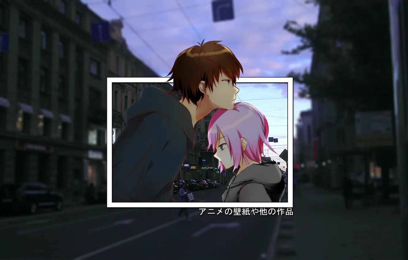 Photo wallpaper anime, pair, a guy and a girl, madskillz