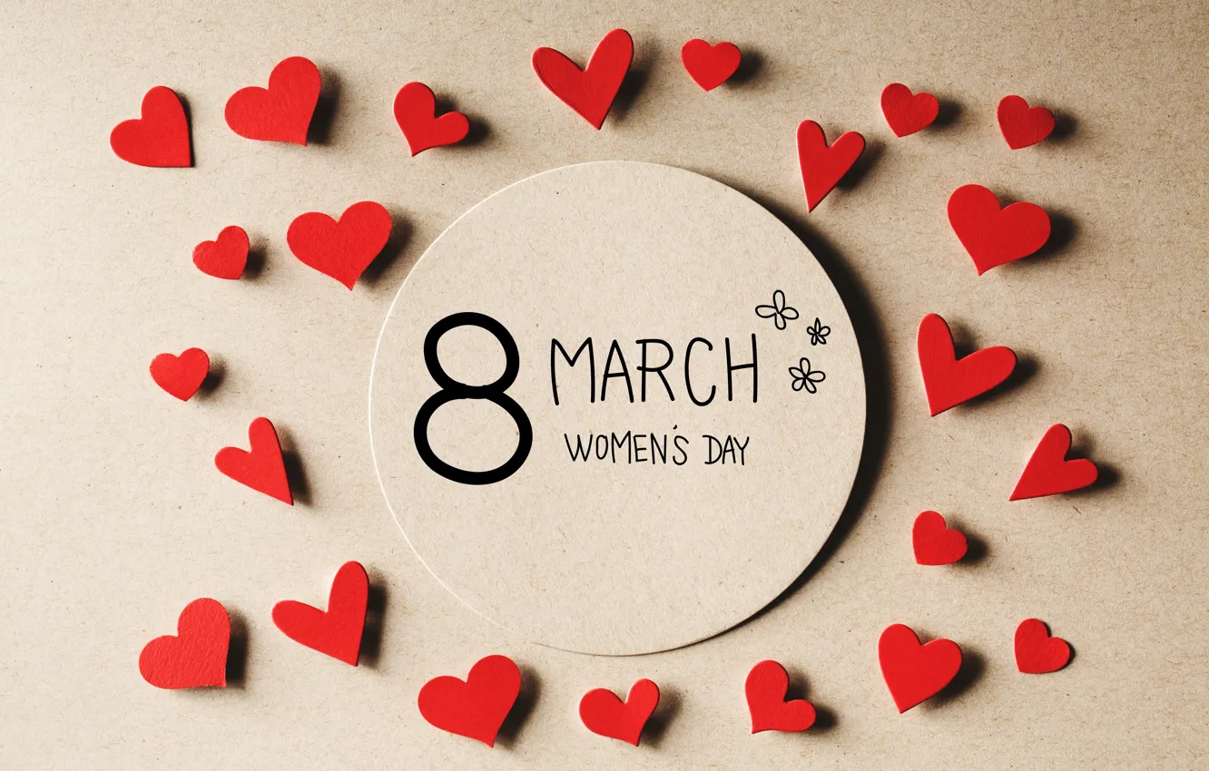 Photo wallpaper hearts, March 8, hearts, Women's Day