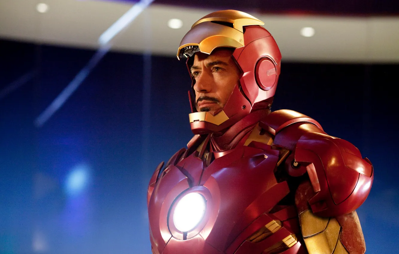 Photo wallpaper red, costume, iron man, Iron Man, comic, Robert Downey Jr., Robert Downey Jr.