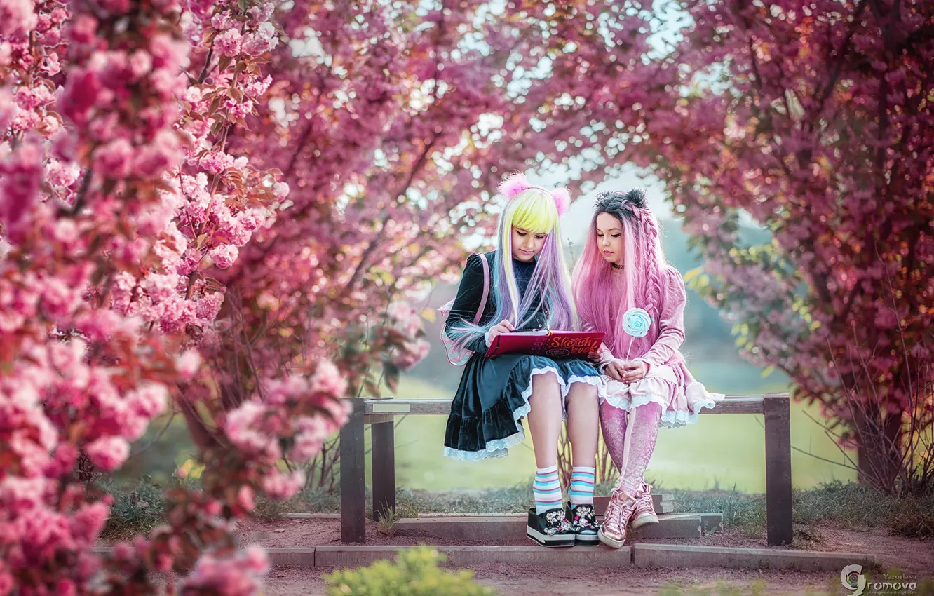 Photo wallpaper anime, Sakura, girl