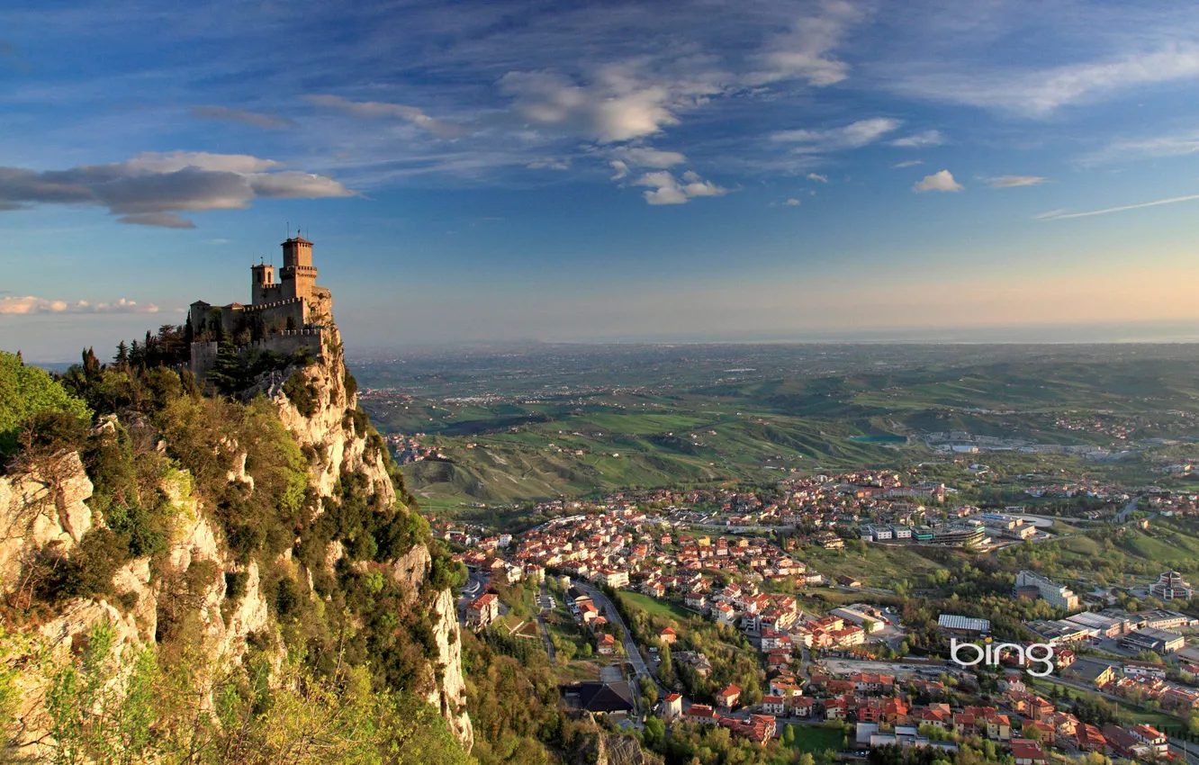 Photo wallpaper panorama, San Marino, San Marino, Tower Guaita, Borgo Maggiore, the Monte Titano, Guaita tower, Borgo …