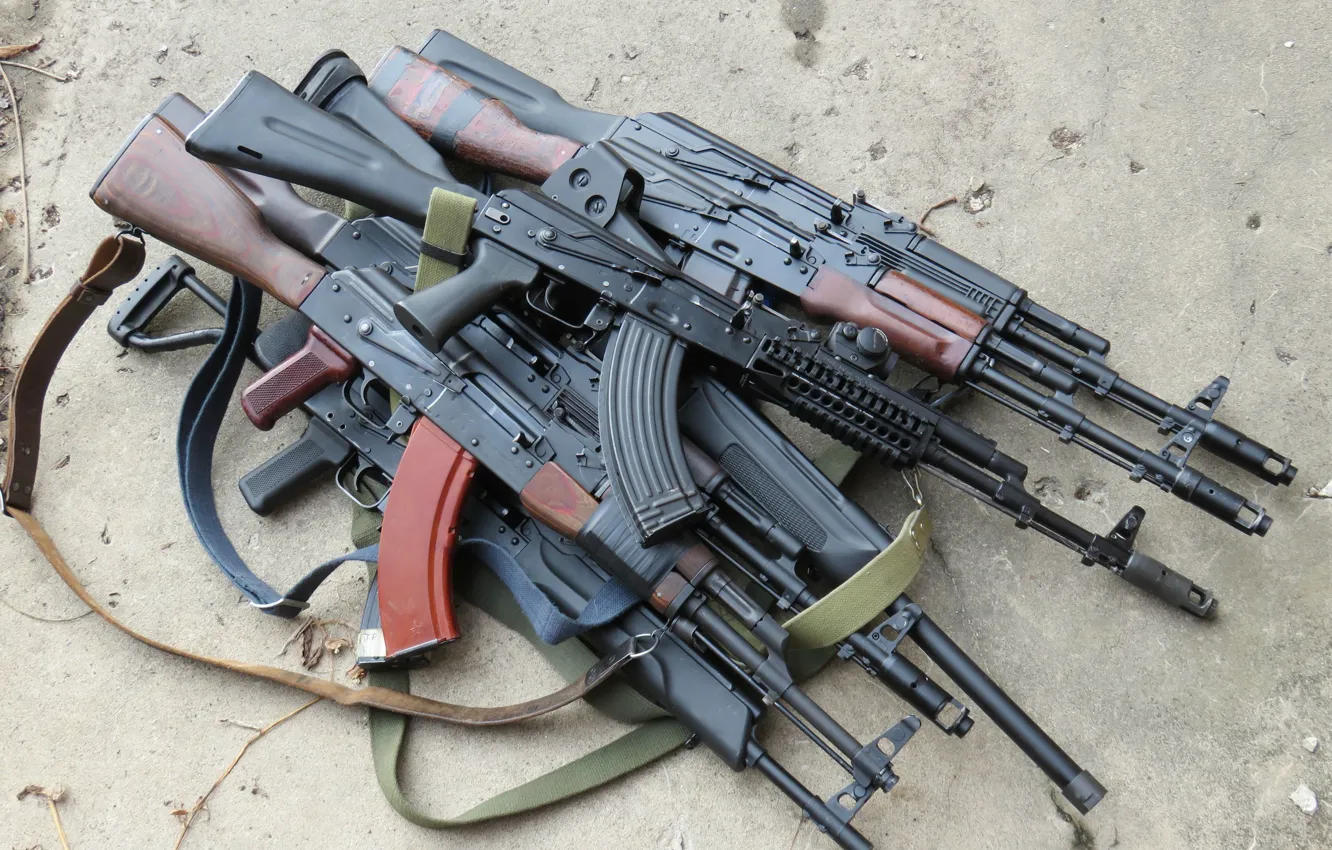 Photo wallpaper weapons, Kalashnikov, a lot