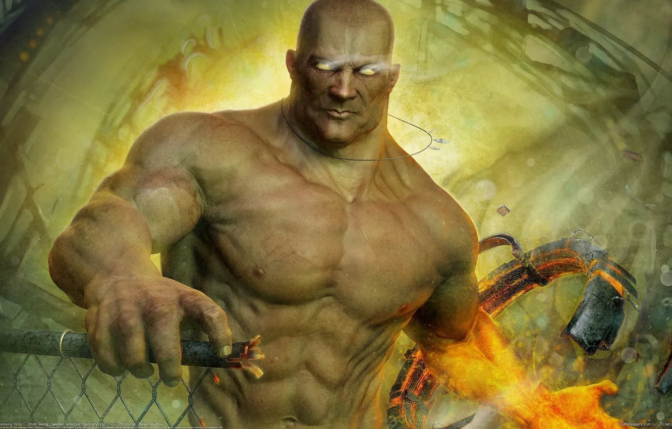 Photo wallpaper eyes, fiction, power, danger, power, grille, art, male