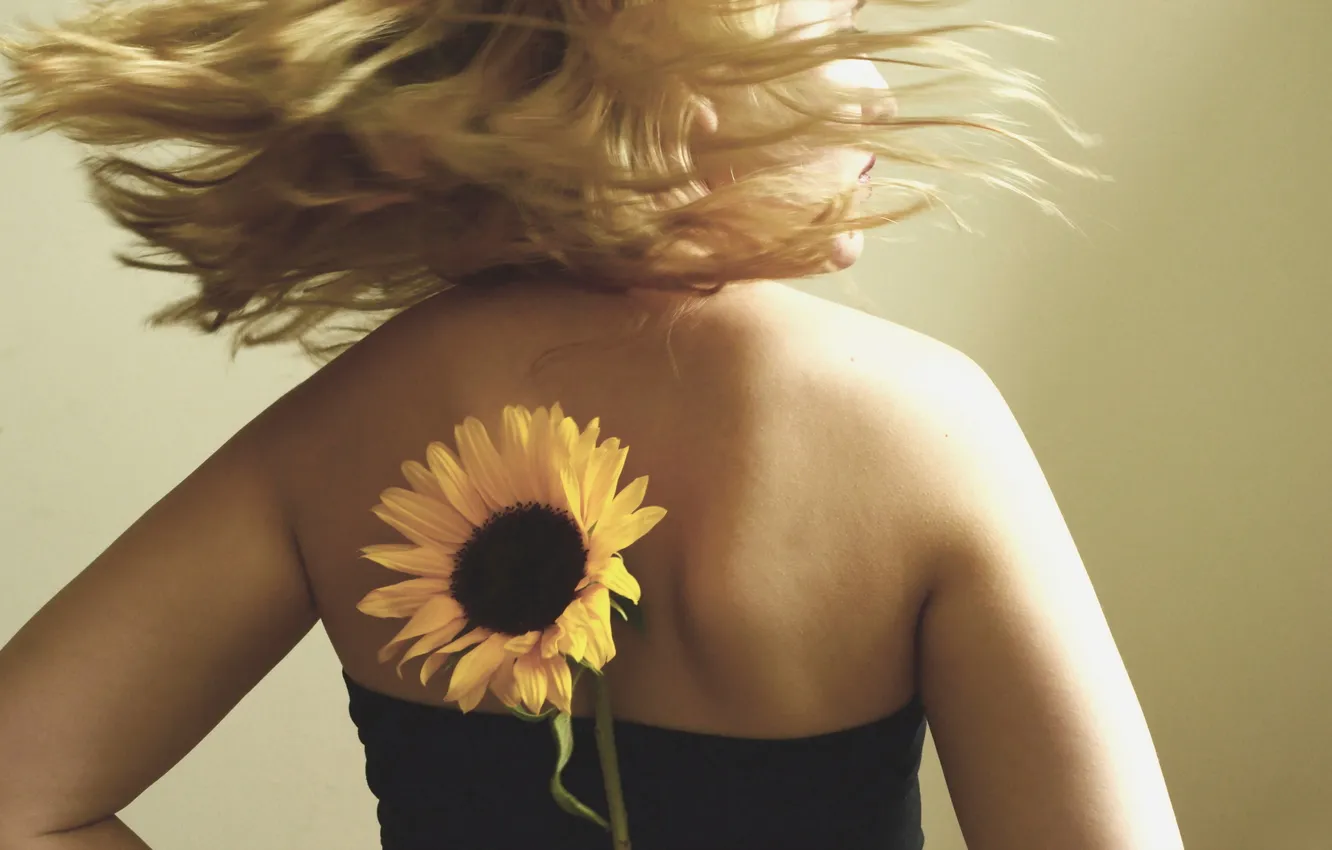 Photo wallpaper flower, girl, background