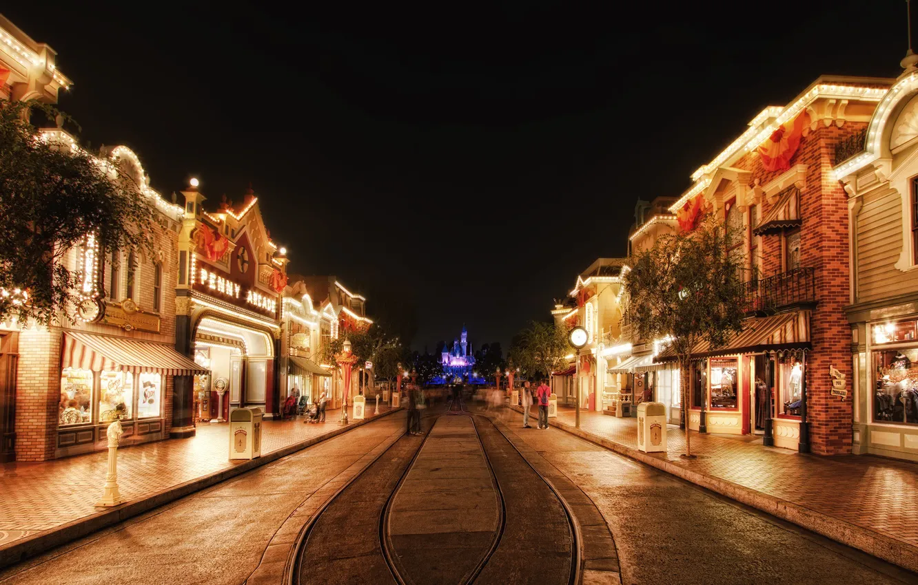 Photo wallpaper night, street, lighting