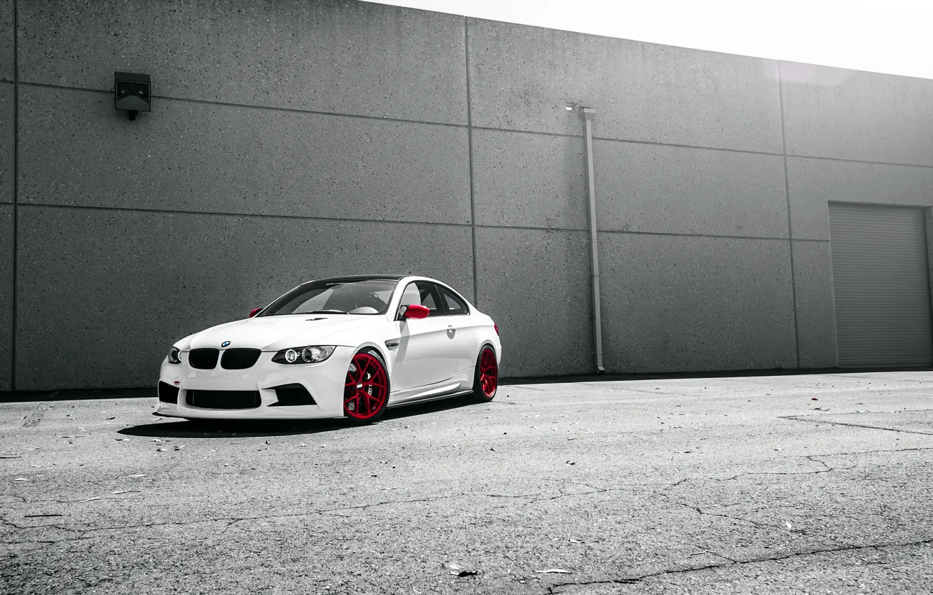 Photo wallpaper white, tuning, BMW, BMW, white, front, E92