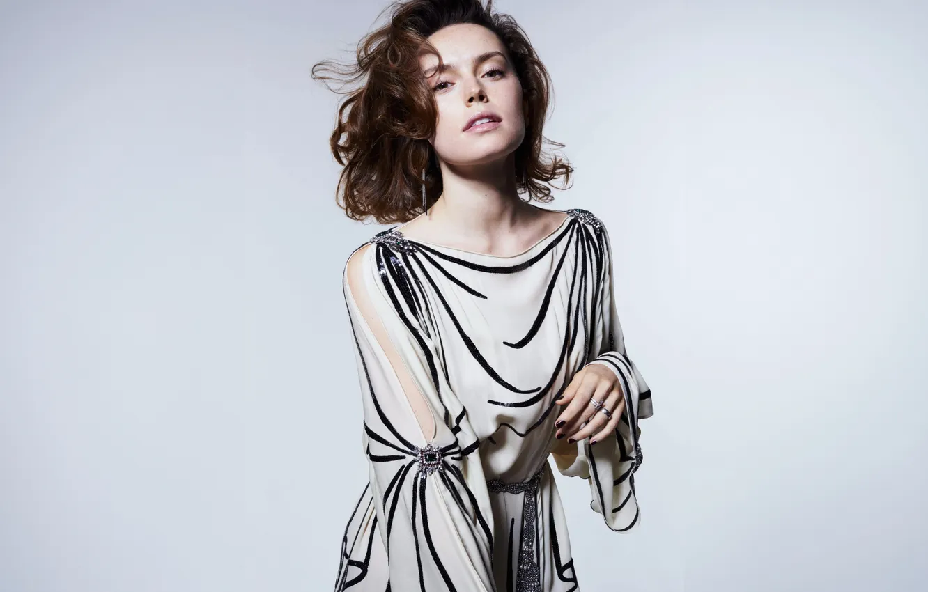 Photo wallpaper look, background, portrait, makeup, dress, actress, hairstyle, brown hair