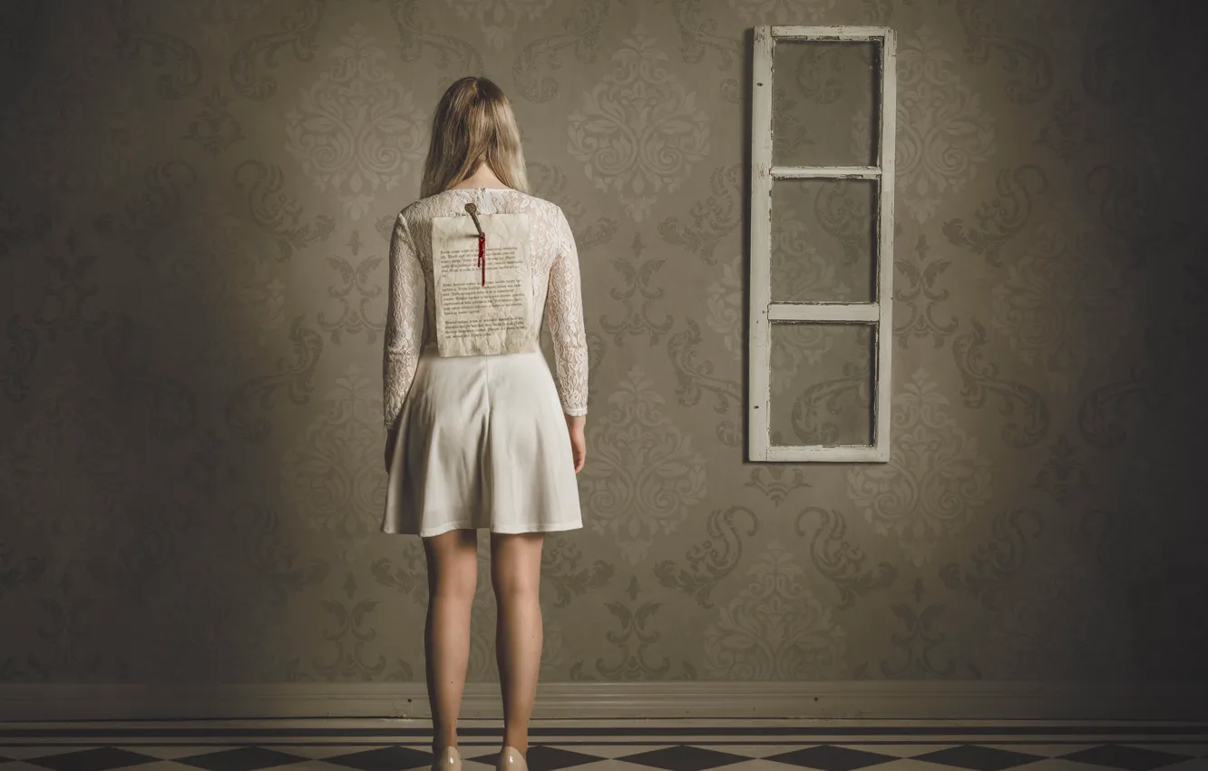 Photo wallpaper girl, fantasy, back, dress, nails, Rules of Vanity, Petri Damstén