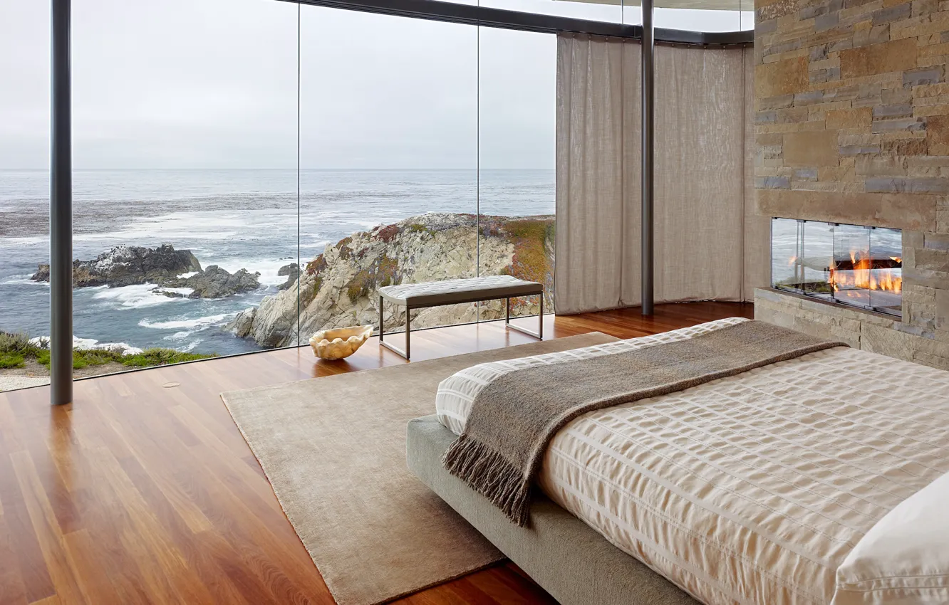 Photo wallpaper design, style, interior, bedroom, California, California, Otter Cove Residence, by Fulcrum Structural Engineering
