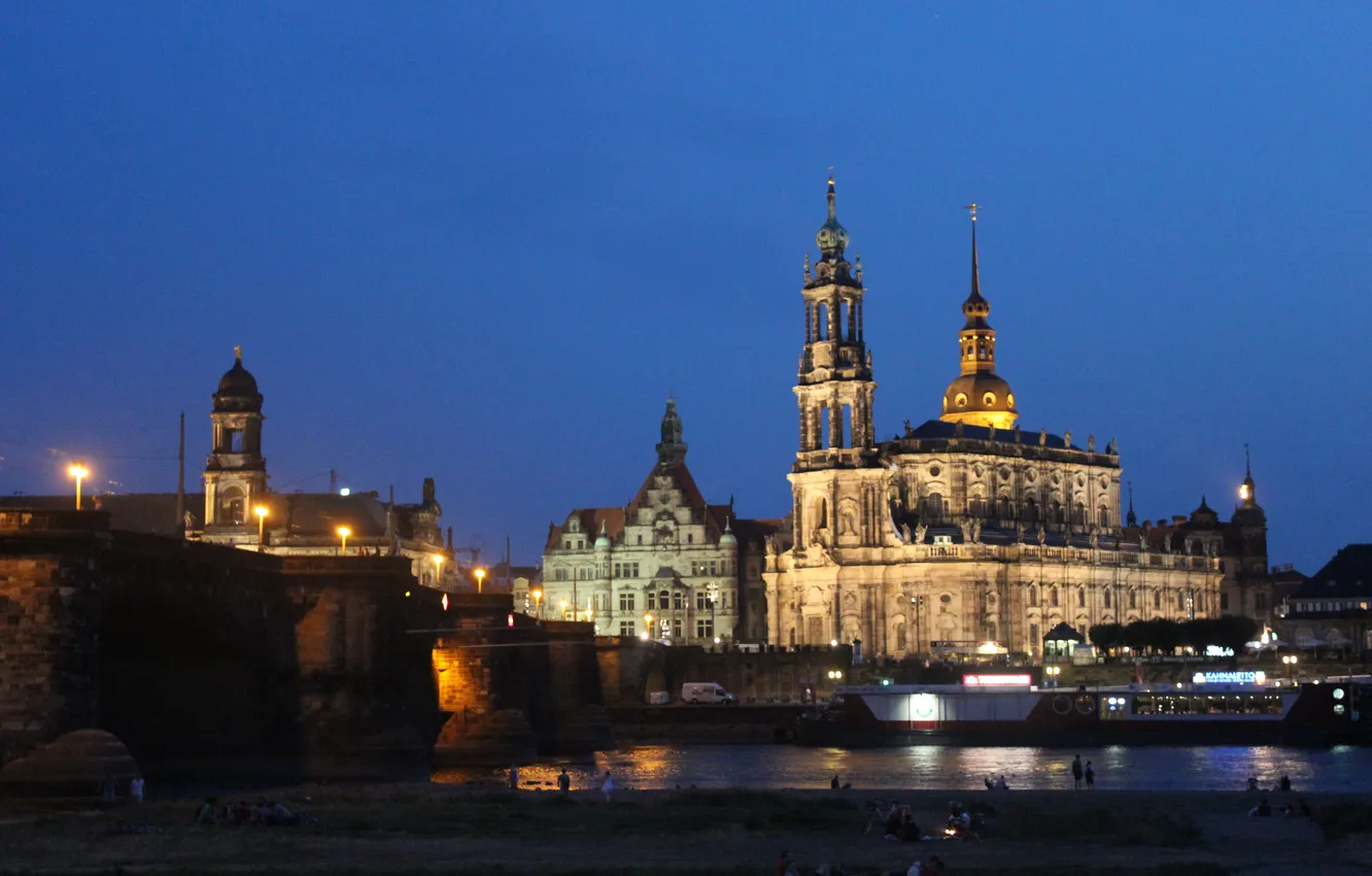 Photo wallpaper the evening, Germany, Dresden, Cathedral