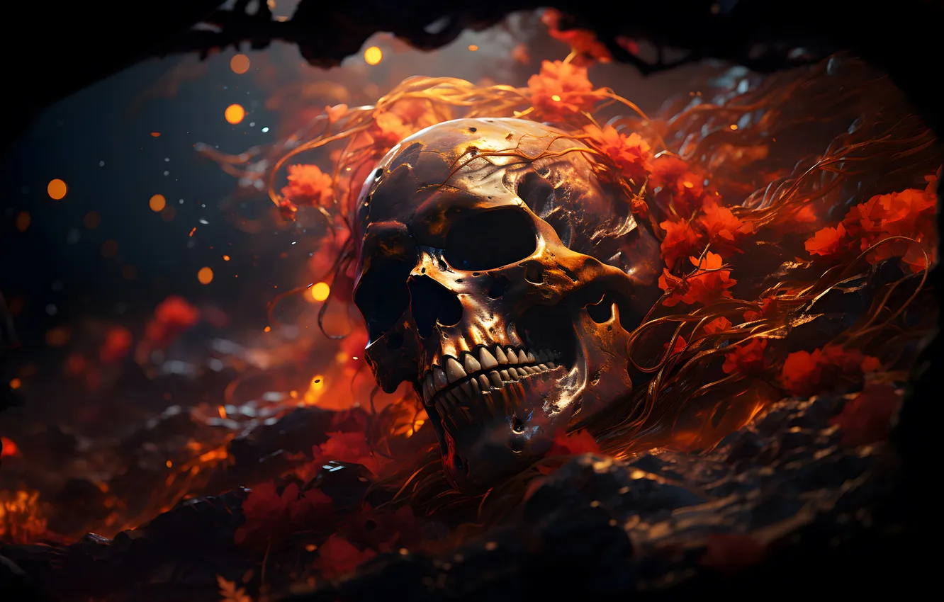 Photo wallpaper fire, sake, art