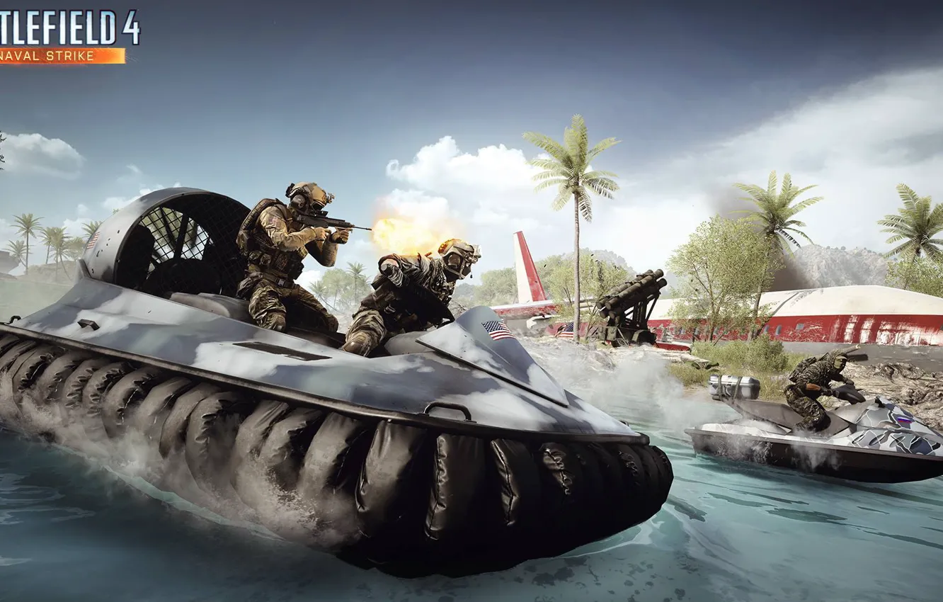 Photo wallpaper boat, Electronic Arts, Battlefield 4, naval strike