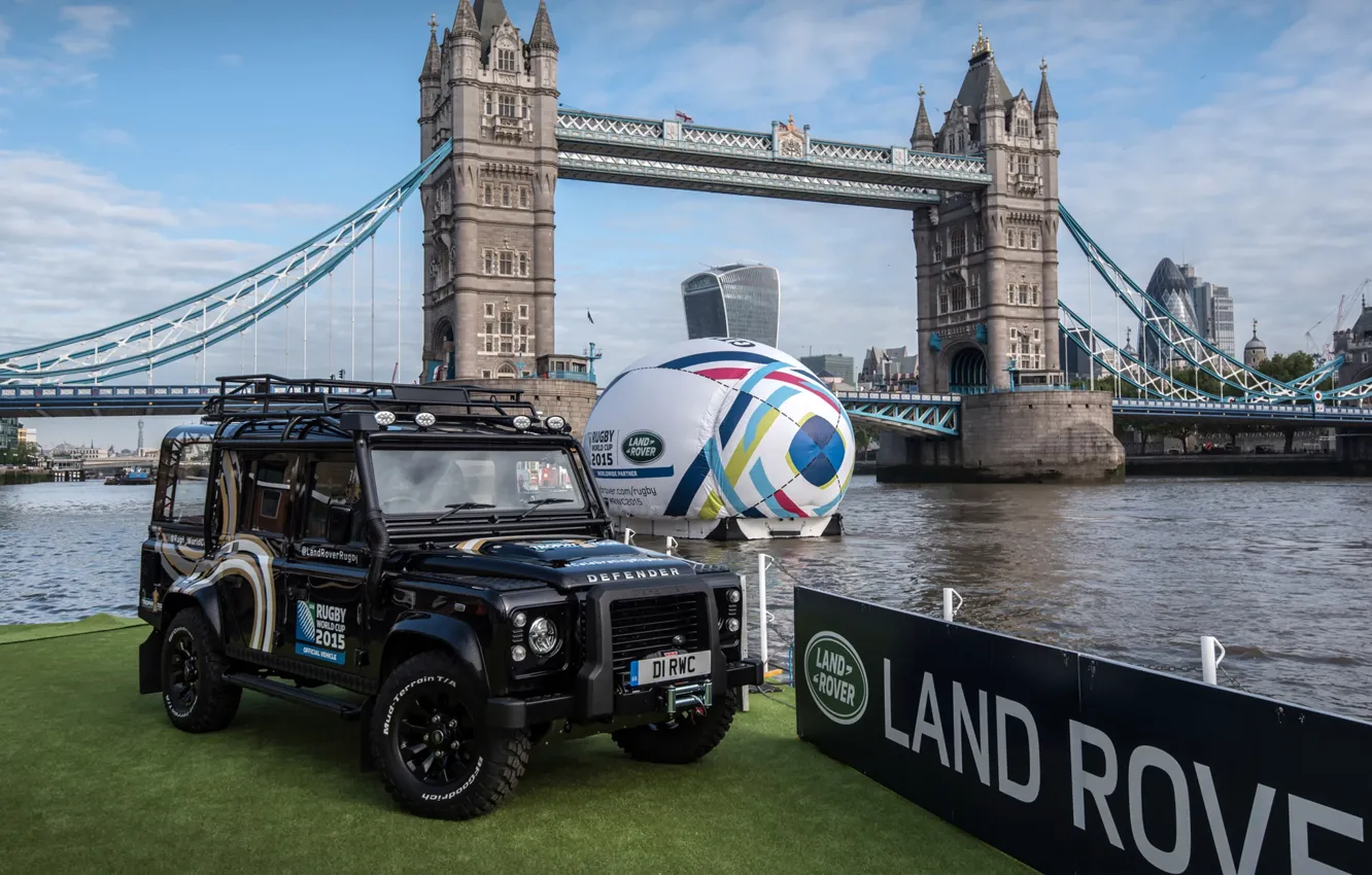 Photo wallpaper Land Rover, London, World Cup, Defender, Off road, Land Rover Rugby World Cup Defender, Rugby