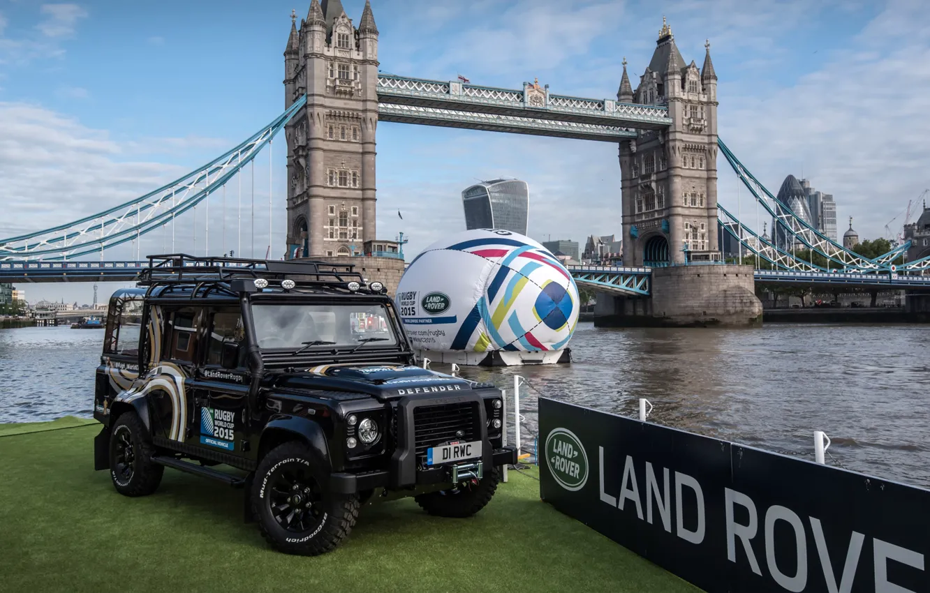 Photo wallpaper Land Rover, London, World Cup, Defender, rugby, Off Road, Land Rover Rugby World Cup Defender