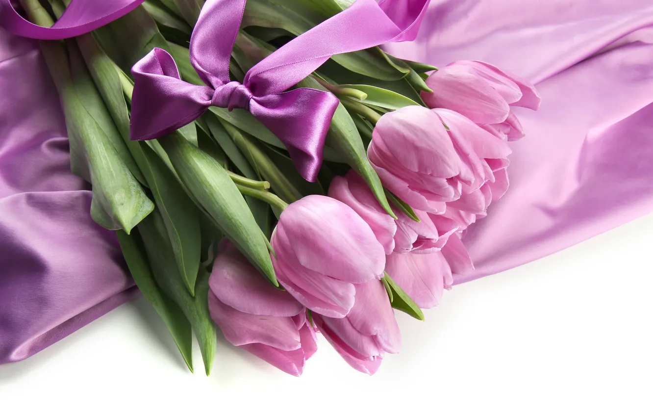 Photo wallpaper flowers, bouquet, tulips, pink, wood, pink, flowers, beautiful