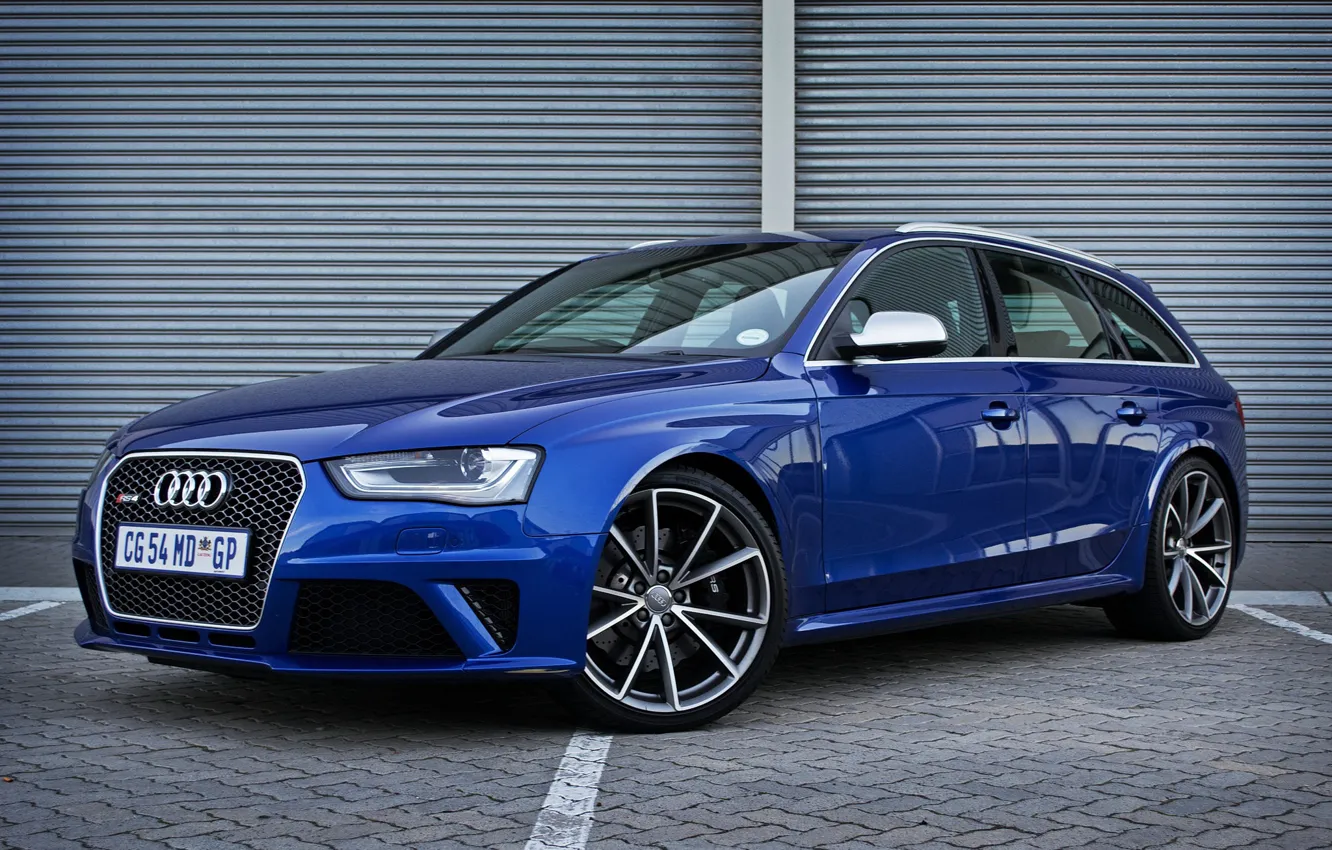 Photo wallpaper Audi, Blue, RS 4, Before