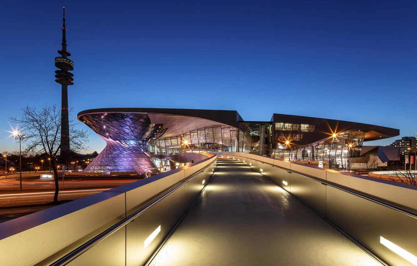 Photo wallpaper tower, the evening, Germany, Munich, BMW, overpass, Museum