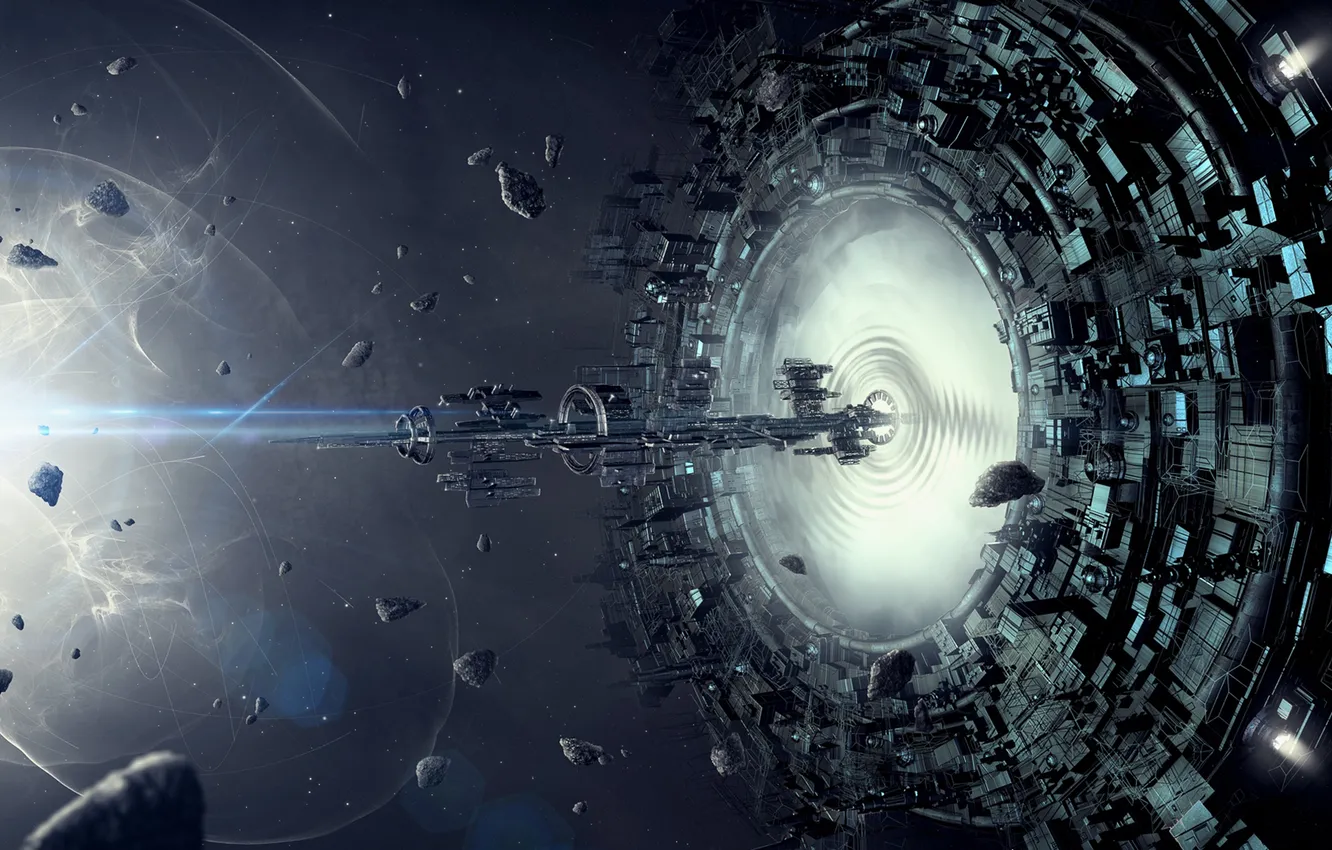 Photo wallpaper space, portal, spaceship
