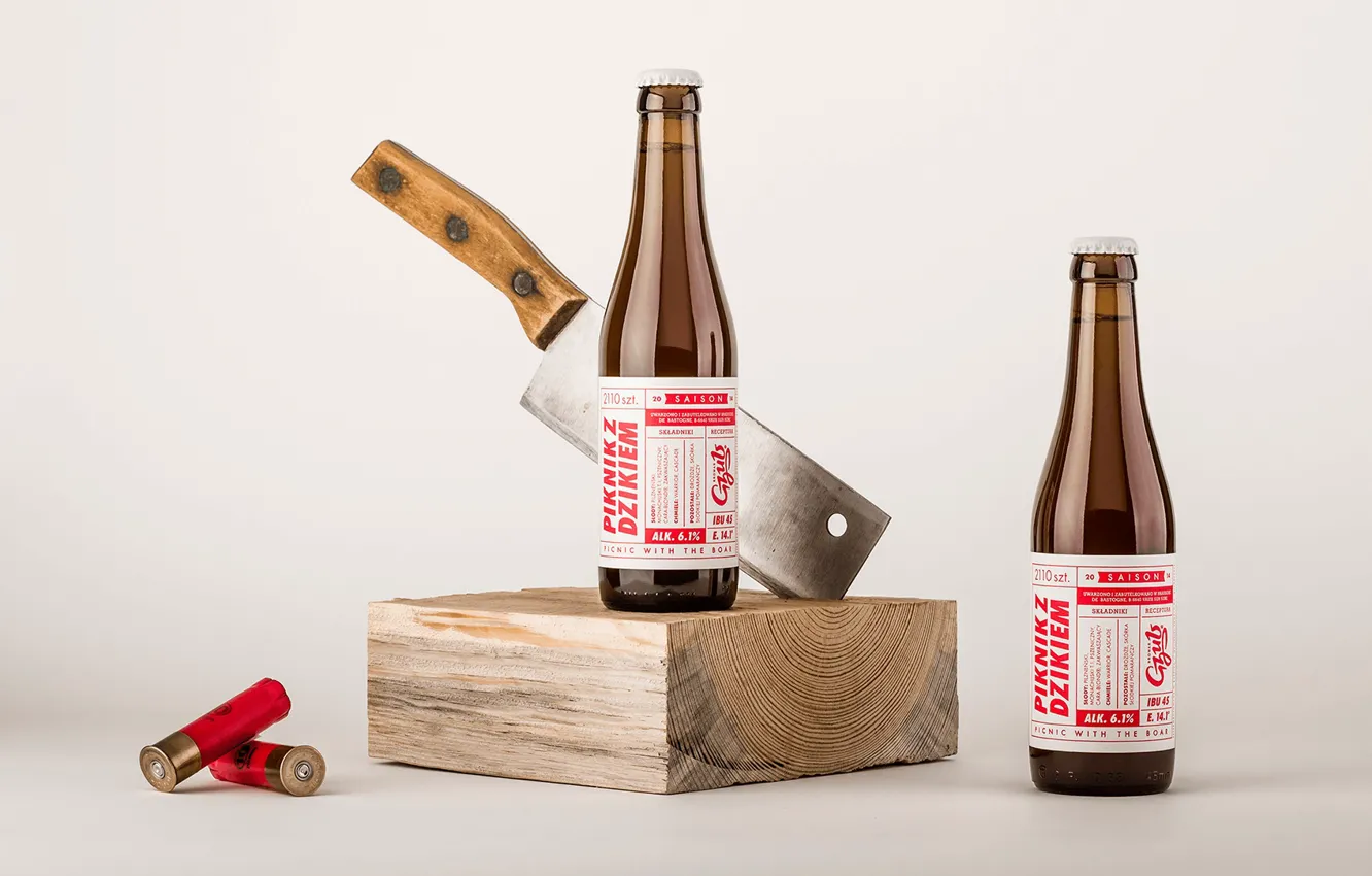 Photo wallpaper bottle, cleaver, chock, Gzub Craft Brewery, Beer Design