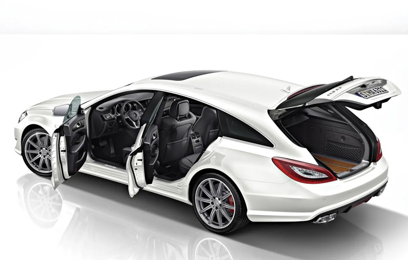 Photo wallpaper Mercedes, White, CLS63 AMG, S-Model