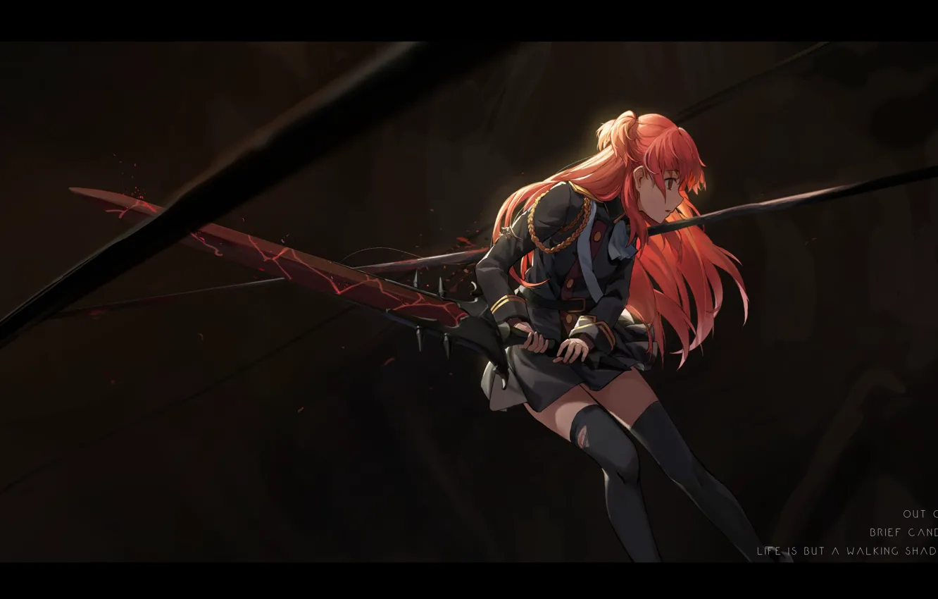 Photo wallpaper girl, weapons, blood, sword, anime, form, wound, shuang ye