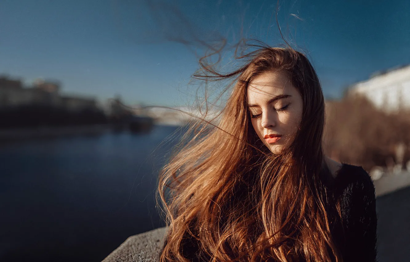 Photo wallpaper hair, portrait, Russia, sunlight, George Chernyadev, Spring mood