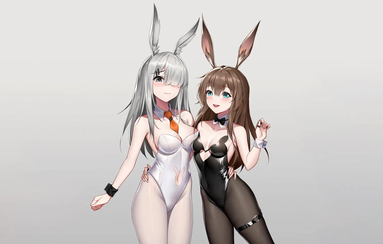 Photo wallpaper sexy, cleavage, long hair, girls, brown hair, boobs, anime, beautiful