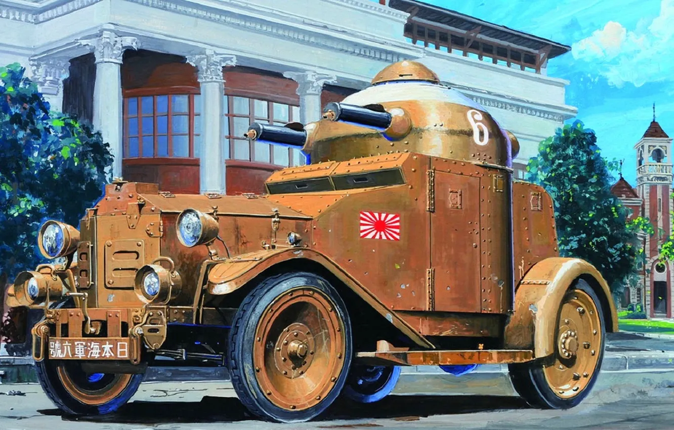 Photo wallpaper road, the city, street, two, tower, art, weapons, machine gun