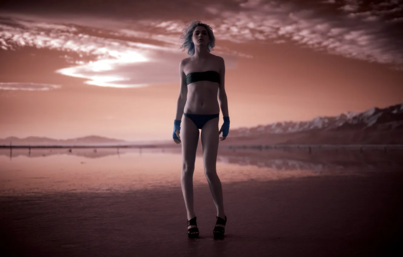 Photo wallpaper girl, background, bikini