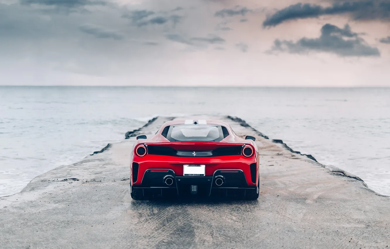 Photo wallpaper car, wallpaper, Ferrari, Supercar, 488, Pista