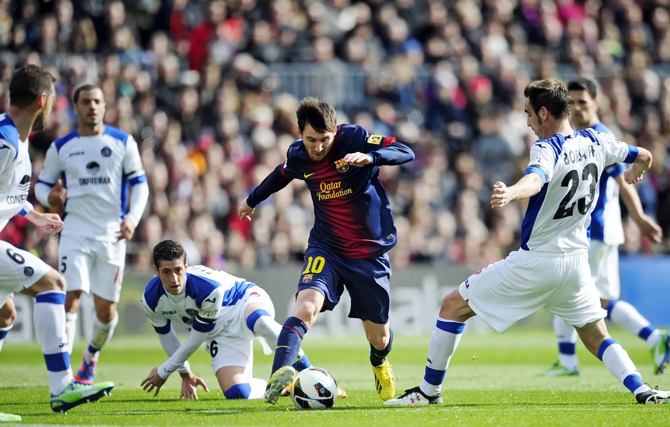 Photo wallpaper The ball, Sport, Football, Spain, Lionel Messi, Lionel Messi, Camp Nou, FC Barcelona