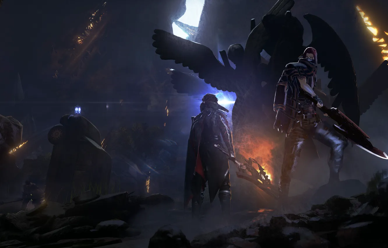 Photo wallpaper fantasy, destruction, Code Vein, Male Protagonist, Yakumo Shinonome