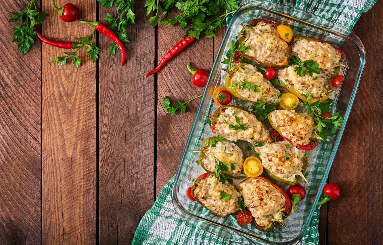 Photo wallpaper greens, Chile, pepper, the second dish