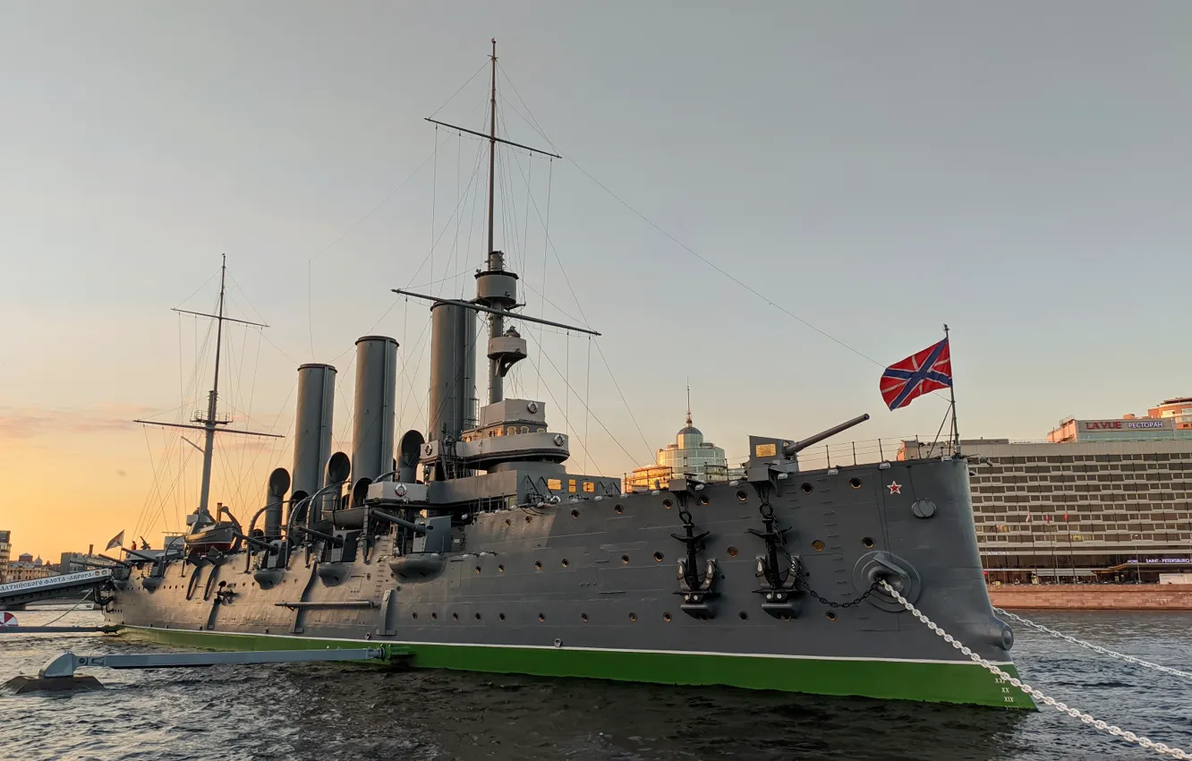 Photo wallpaper ship, Aurora, Aurora, cruiser, ship, Cruiser, Saint Petersburg, Saint Petersburg