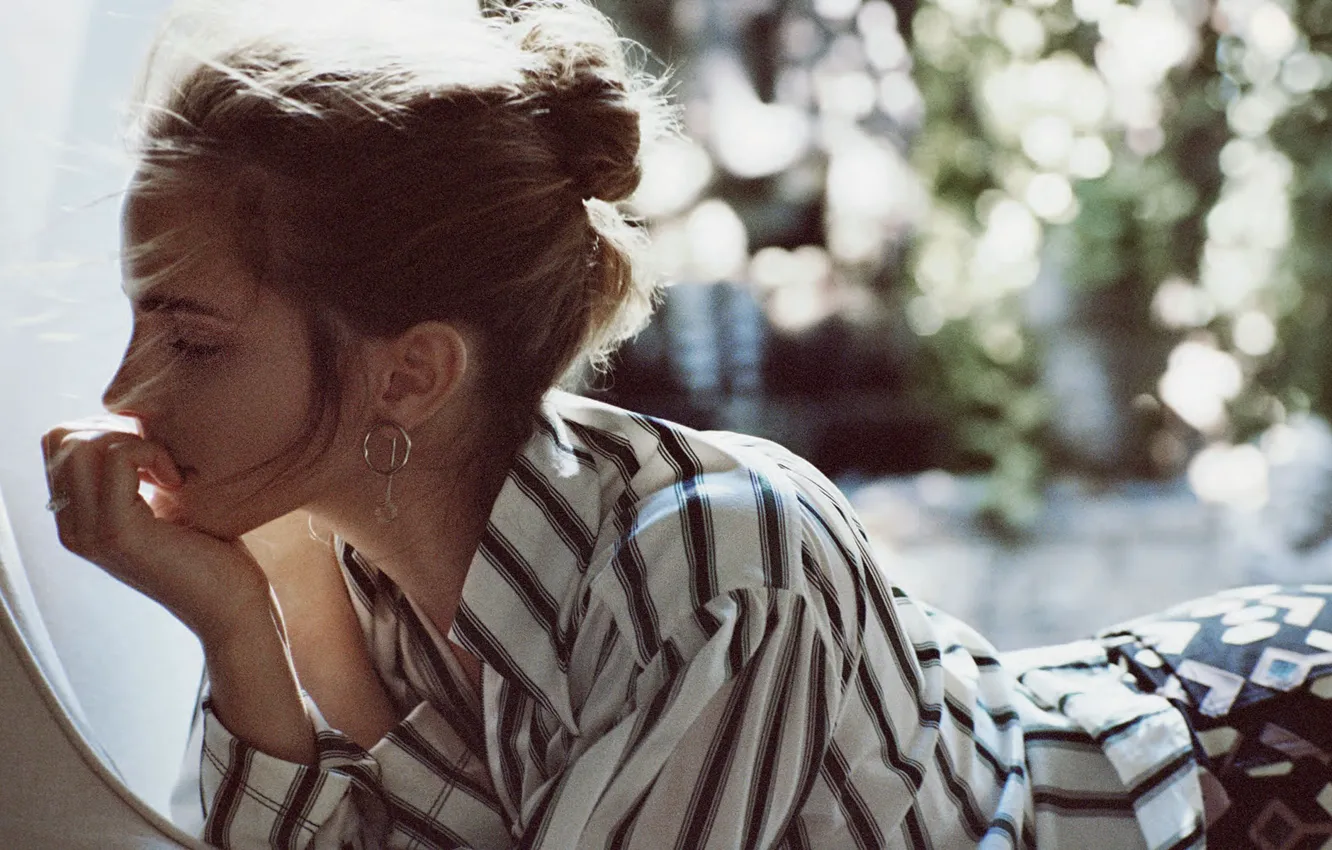 Photo wallpaper model, actress, Emma Watson, Emma Watson, photoshoot, 2015, Porter