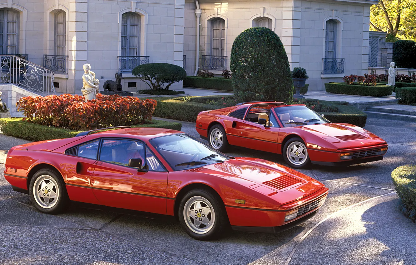 Photo wallpaper Jaguar, Red, Ferrari, Car, 328, Metallic, 1985-89