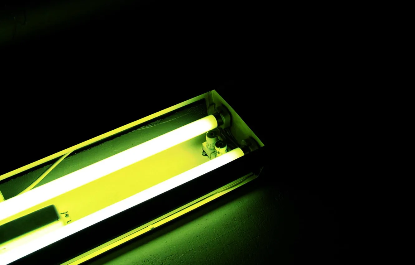 Photo wallpaper green, the demi-Monde, fluorescent lamp