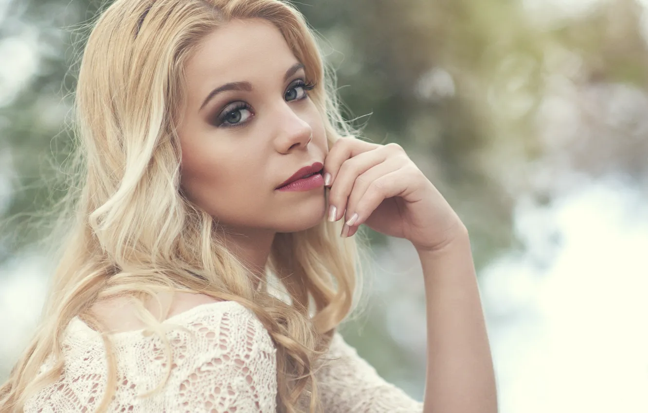 Photo wallpaper look, portrait, bokeh, Sandra Onofrei