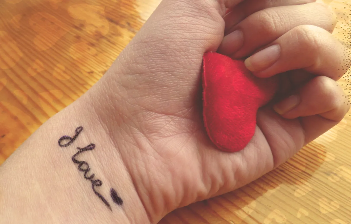 Photo wallpaper love, heart, hands, love