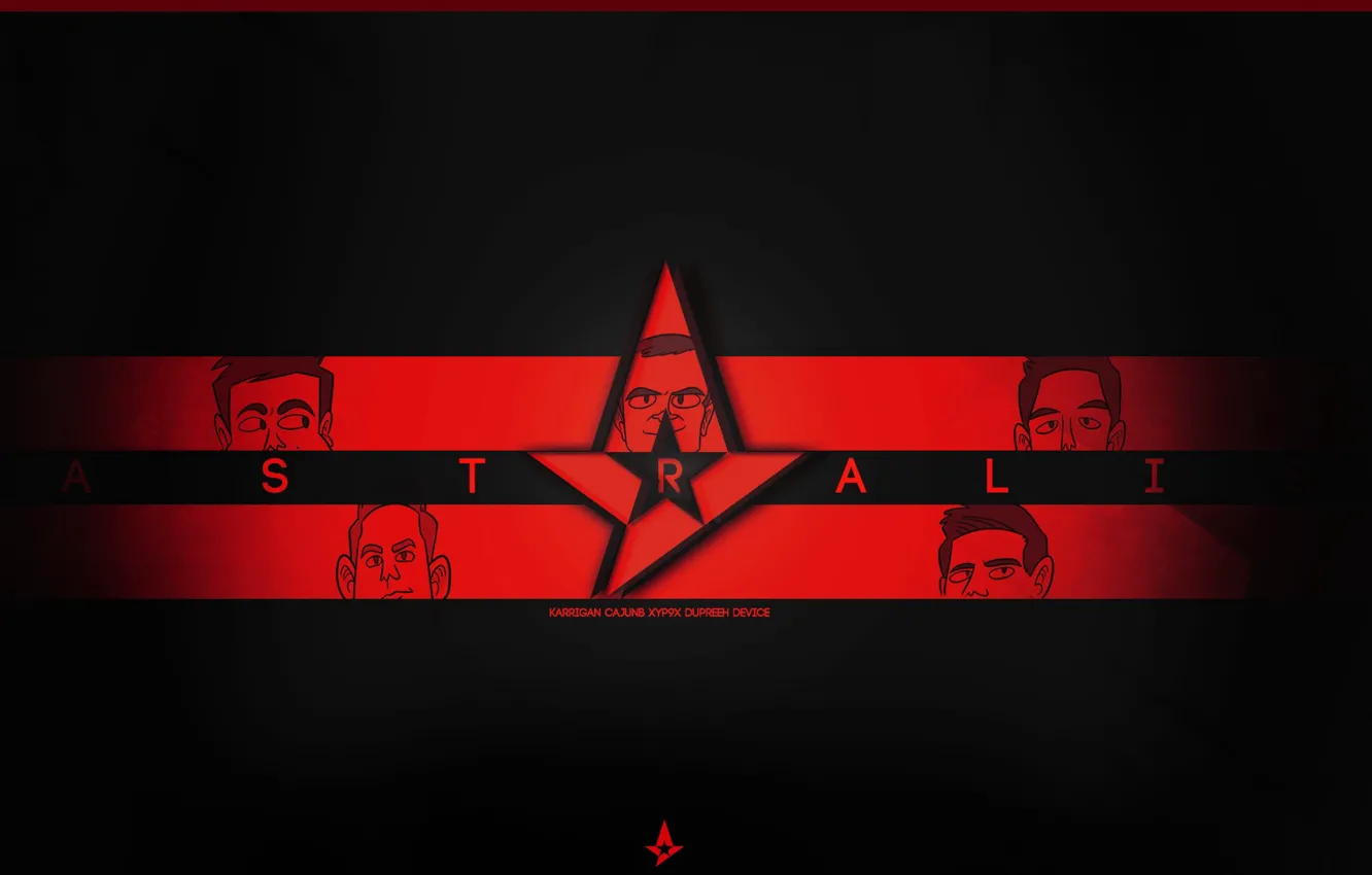 Photo wallpaper red, logo, art, Counter-Strike, Team, black background, csgo, Astralis