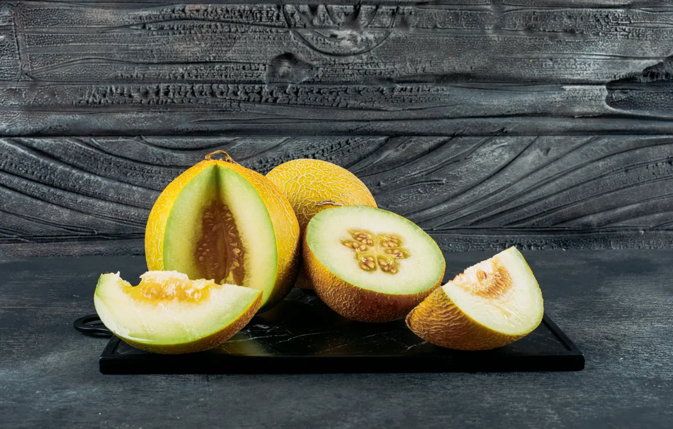 Photo wallpaper Board, slices, slices, melon, natiomar