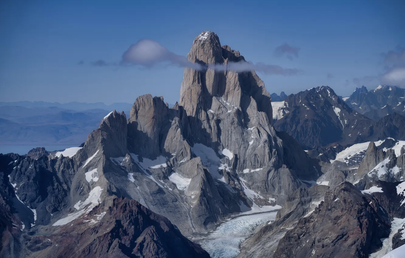 Photo wallpaper the sky, snow, mountains