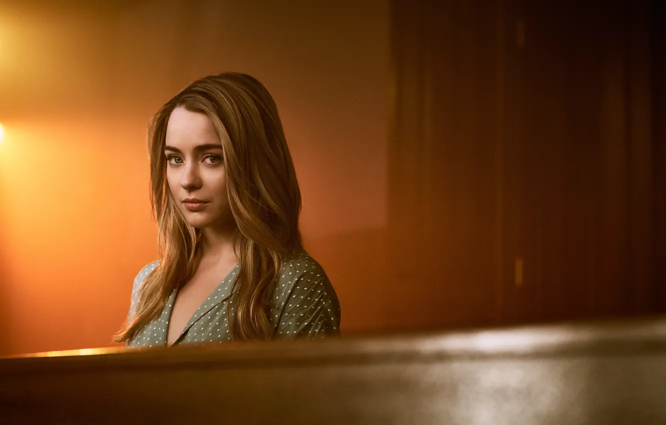 Photo wallpaper girl, long hair, woman, wood, blonde, tv series, The Exorcist, Hannah Helpful