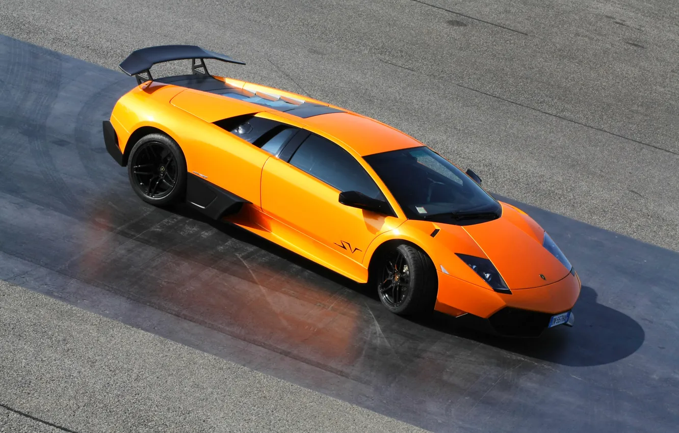 Photo wallpaper Lamborghini, Orange, LP670-4