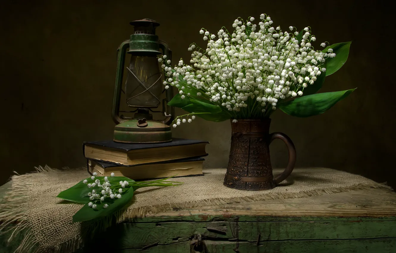 Photo wallpaper flowers, Board, bouquet, spring, lights, mug, book, white