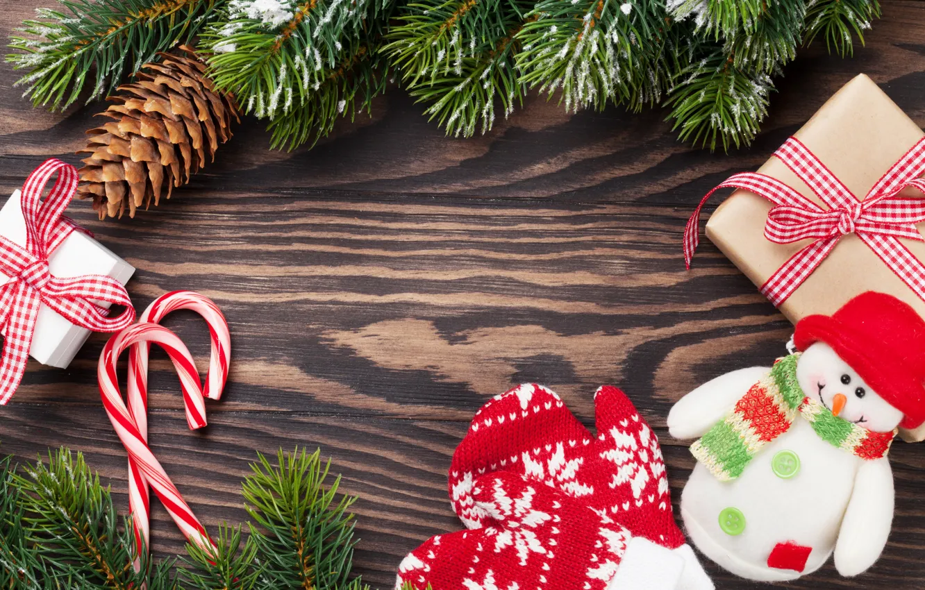 Photo wallpaper snow, decoration, new year, Christmas, Christmas, bumps, wood, snow