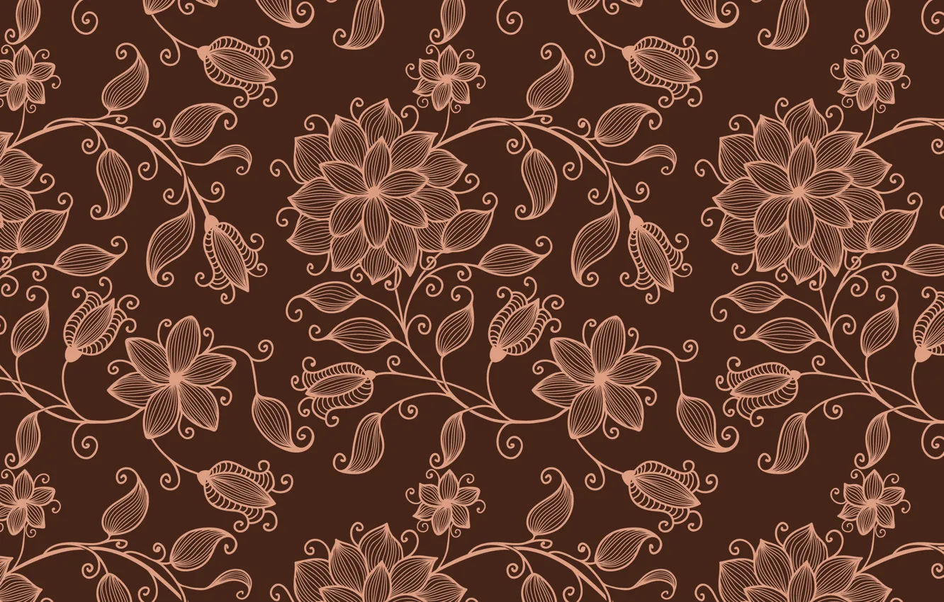 Photo wallpaper flowers, background, texture, brown