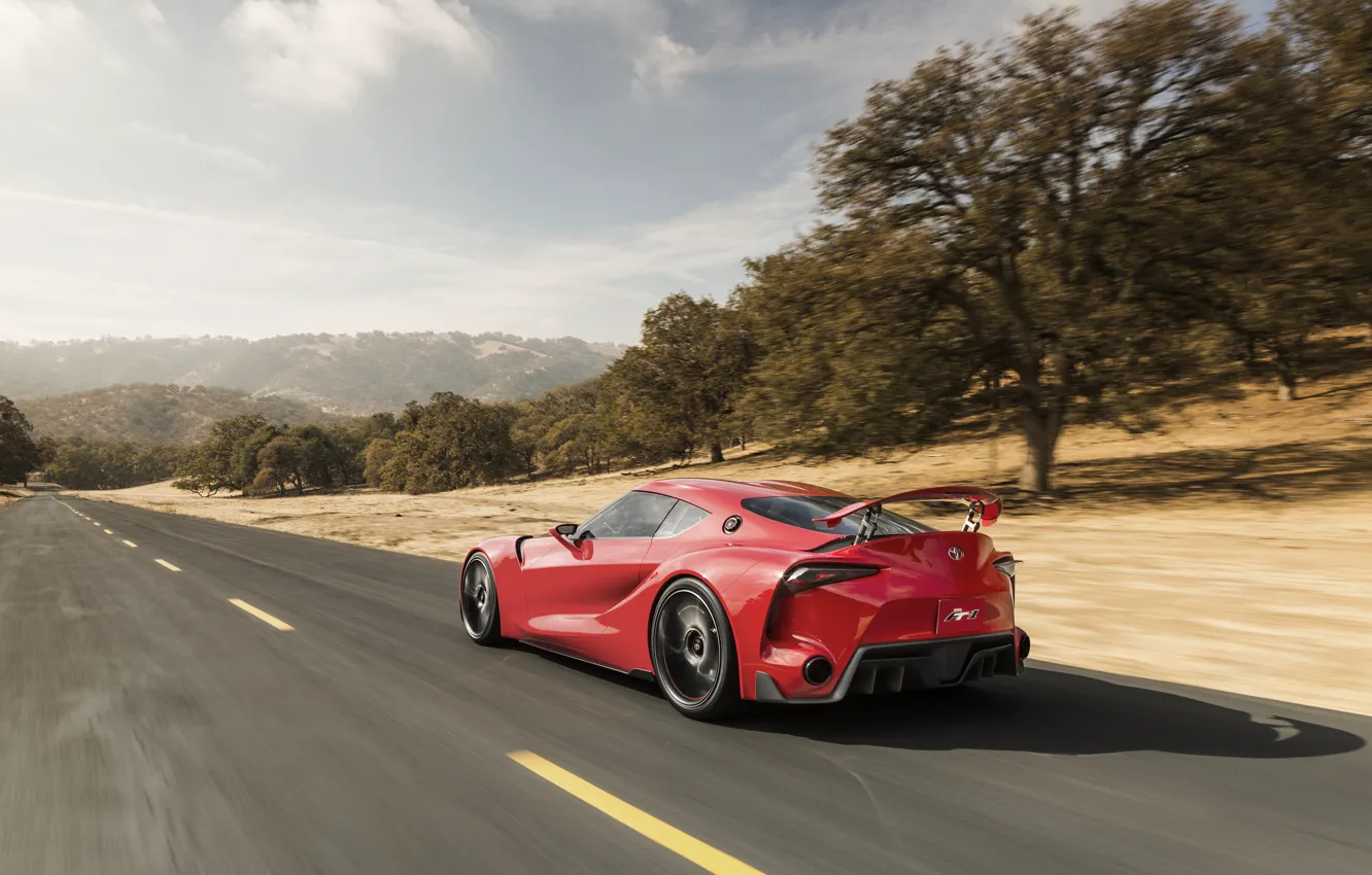 Photo wallpaper car, Concept, Toyota, road, wallpapers, speed, nice, FT-1