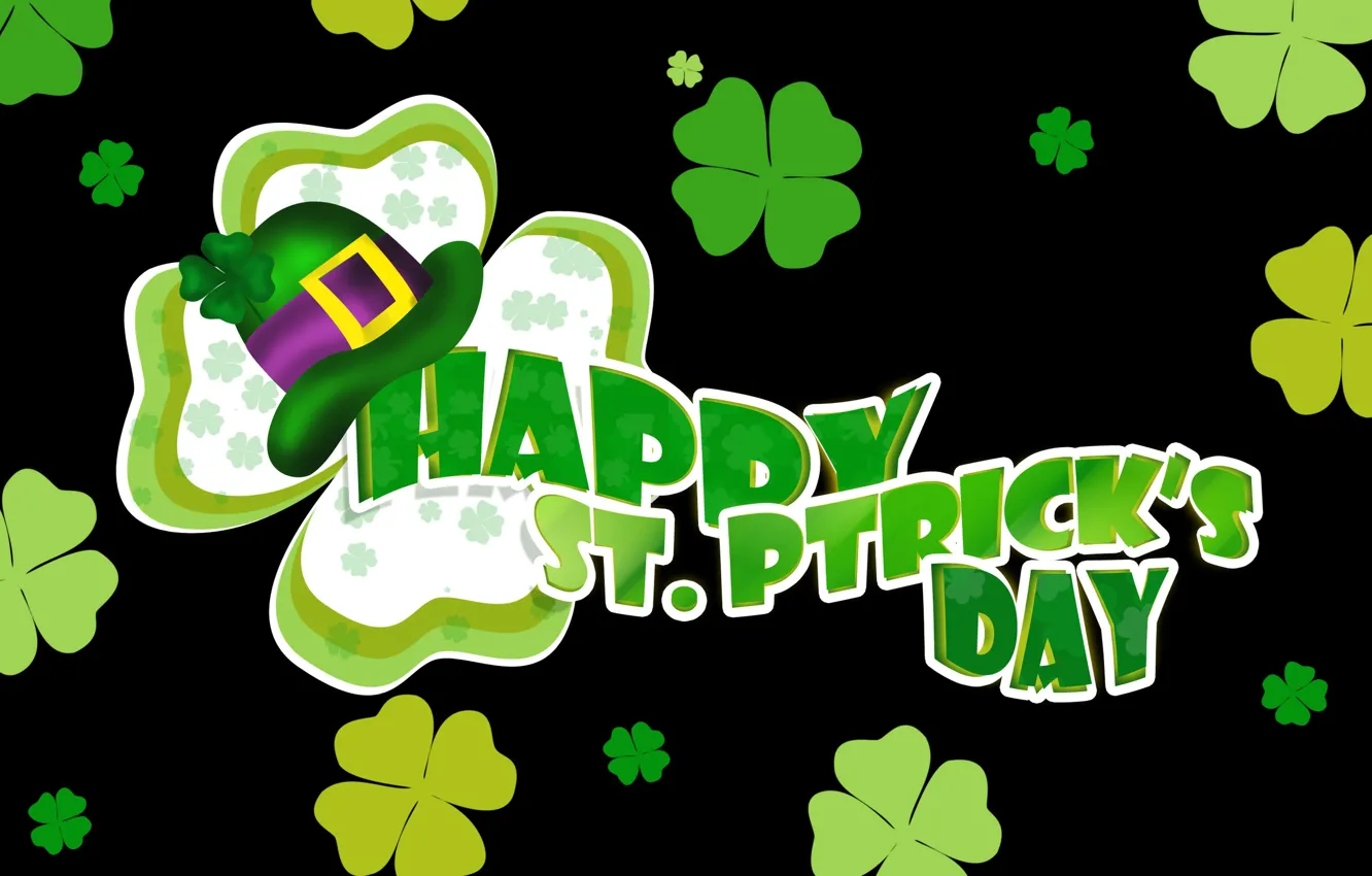 Photo wallpaper leaves, vector, Ireland, On March 17,, St. Patrick's day